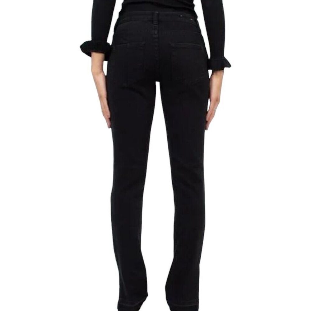 Michael Kors Jeans Womens Size 2 Black Denim Rhinestones Distressed Rocker Glam‎ - Picture 3 of 11